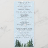 Rustikale Evergreen Winter Pine Trees Wedding Programm (Rückseite)