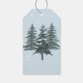 Rustikale Evergreen Winter Pine Wedding Geschenkanhänger (Rückseite)