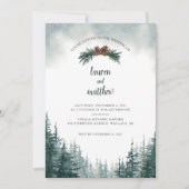 Rustikale Evergreen Winter Wedding Einladung (Vorderseite)