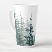 Rustikale Evergreen Winter Wedding Latte Tasse (Linke Ecke)