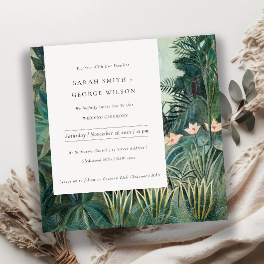 Rustikale Exotic Tropical Rainforest Wedite Dankeskarte