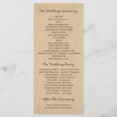 rustikale extravagante Blumenkästen Hochzeitsfeier Programm (Rückseite)