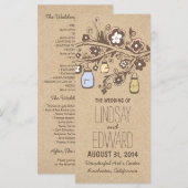 rustikale extravagante Blumenkästen Hochzeitsfeier Programm (Vorne/Hinten)