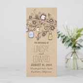 rustikale extravagante Blumenkästen Hochzeitsfeier Programm (Stehend Vorderseite)