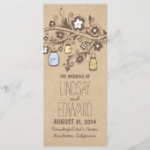 rustikale extravagante Blumenkästen Hochzeitsfeier Programm (Vorderseite)