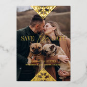 Rustikale Extravagante Boho-Spitzen-Wirkung Weiße Folieneinladung (Vorderseite)