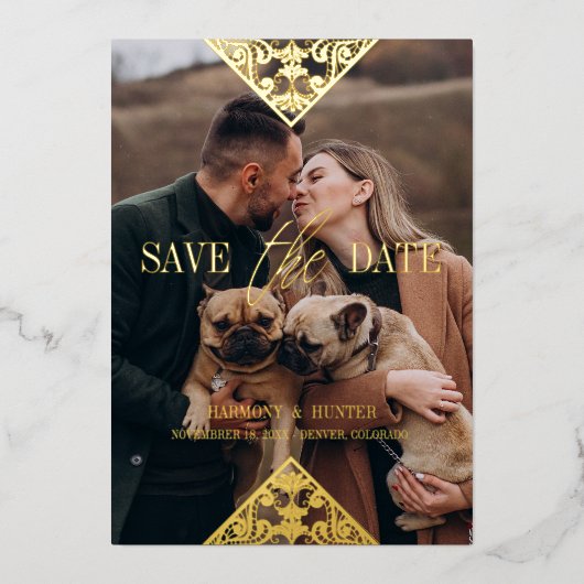 Rustikale Extravagante Boho-Spitzen-Wirkung Weiße  Folieneinladung (Vorderseite)