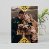 Rustikale Extravagante Boho-Spitzen-Wirkung Weiße Folieneinladung (Stehend vorne)