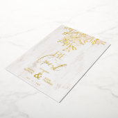 Rustikale Extravagante botanische Zweige auf Holzg Folieneinladung (Gedreht)