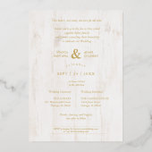 Rustikale Extravagante botanische Zweige auf Holzg Folieneinladung (Rückseite)