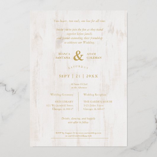 Rustikale Extravagante botanische Zweige auf Holzg Folieneinladung (Rückseite)