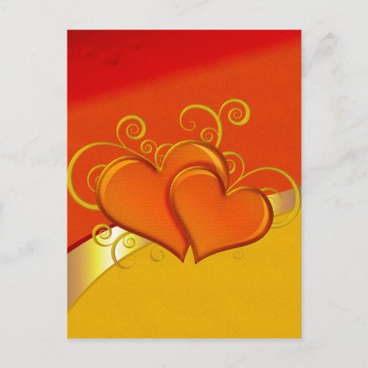 Rustikale Extravagante Herzen Postkarte (Vorderseite)