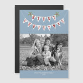 Rustikale Fahne - magnetische WeihnachtsFoto-Karte Magnetkarte (Vorne/Hinten)