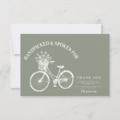 Rustikale Fahrraddusche Dankeskarte (Vorderseite)