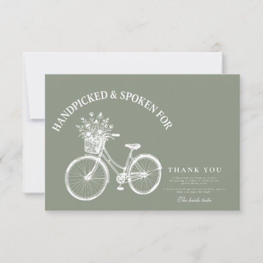 Rustikale Fahrraddusche Dankeskarte (Vorderseite)