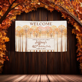 Rustikale Fall Bäume Terracotta 40. Geburtstag Par Banner