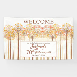 Rustikale Fall Bäume Terracotta 70. Geburtstagspa Banner