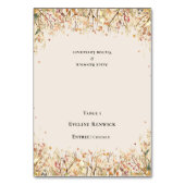 Rustikale Fall Beige Menü Auswahl für faltbare Pla Tischnummer (Vorderseite)