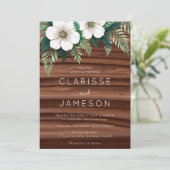 Rustikale Fall-Blume Elfenbein Simple Boho Wedding Einladung (Stehend Vorderseite)