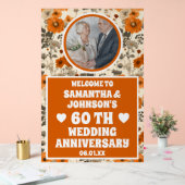 Rustikale Fall Blume Foto 60. Hochzeitstag Acrylschild (Hochzeit)