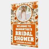 Rustikale Fall Blume Foto Brautparty Willkommen Acrylschild (Winkel)