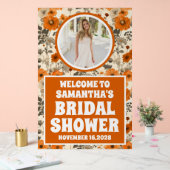 Rustikale Fall Blume Foto Brautparty Willkommen Acrylschild (Hochzeit)