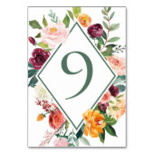 Rustikale Fall-Blume: Grüne Tischnummern 9 (Rückseite)