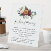 Rustikale Fall-Blume Hochzeitssymbol Sockelschild (In Situ)