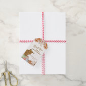 Rustikale Fall Boho Floral Highland Kuh Baby Dusch Geschenkanhänger (Mit Garn)