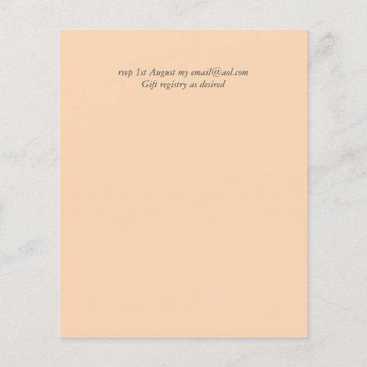 Rustikale Fall Coral Pumpkin Budget Hochzeit lädt (Rückseite)