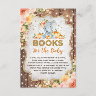 Rustikale Fall-Elefant-Kürbis-Bücher für Begleitkarte