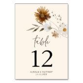 Rustikale Fall-Flora-Tischnummer Tischnummer (Rückseite)