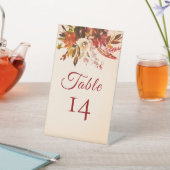 Rustikale Fall Floral Elfenbein Hochzeit Tischnumm Sockelschild (In SItu)