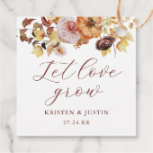 Rustikale Fall Floral Gelassen Liebe wachsen Hochz Geschenkanhänger (Rückseite)