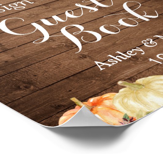 Rustikale Fall Floral Mason Jar Lights Unterschrif Poster (Ecke)