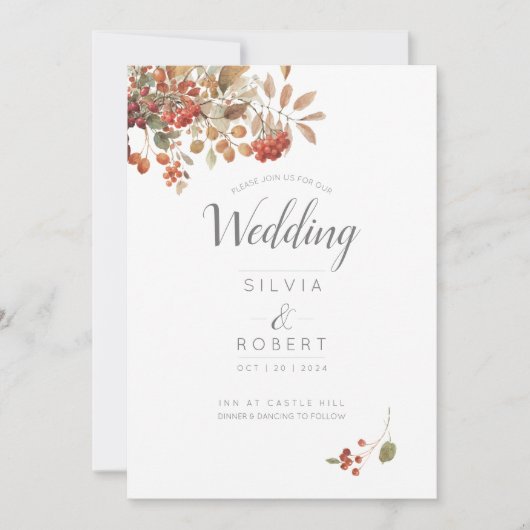 Rustikale Fall-Foliage Einladung (Vorderseite)