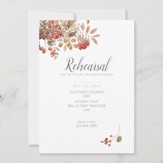 Rustikale Fall-Foliage Einladung (Vorderseite)