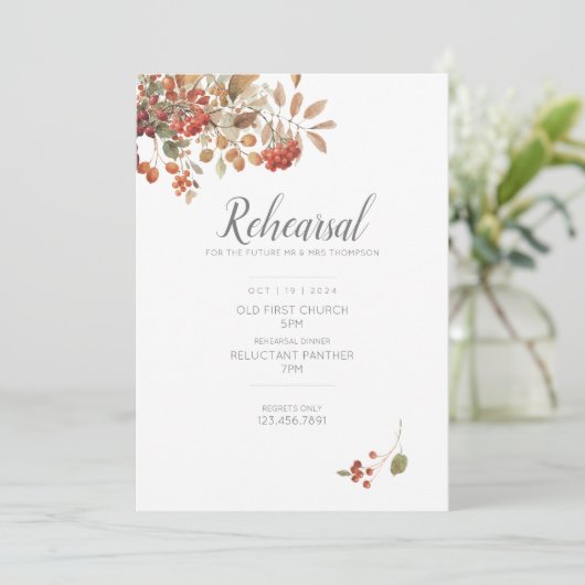 Rustikale Fall-Foliage Einladung (Stehend Vorderseite)