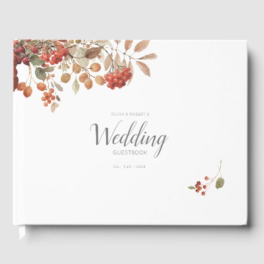 Rustikale Fall-Foliage Gästebuch (Vorderseite)