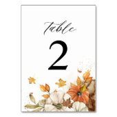 Rustikale Fall-Foliage Tischnummer (Rückseite)
