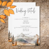 Rustikale Fall-Gebirgslandschaft Wasserfarbendetai Begleitkarte