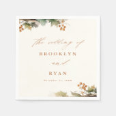 Rustikale Fall-Grüne Blätter Hochzeit Serviette (Vorderseite)