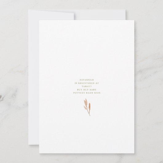 Rustikale Fall-Grüne Sie sagte ja Brautparty Einladung (Rückseite)