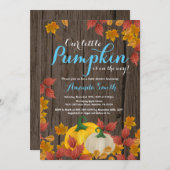 Rustikale Fall-Kürbis-Jungen-Babypartyeinladung Einladung (Vorne/Hinten)