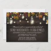 Rustikale Fall Mason Jar Engagement Partei Einladu Einladung (Vorderseite)