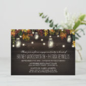 Rustikale Fall Mason Jar Engagement Partei Einladu Einladung (Stehend Vorderseite)