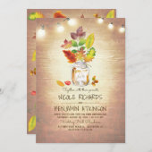 Rustikale Fall Mason Jar und String Lights Hochzei Einladung (Vorne/Hinten)