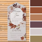 Rustikale Fall Neutraler Kranz Grau kein Abendesse All In One Einladung