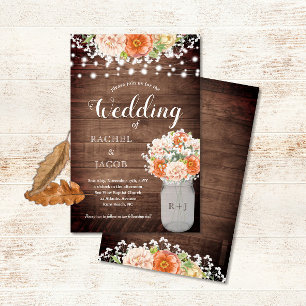 Rustikale Fall Orange Mason Jar Lights Hochzeit