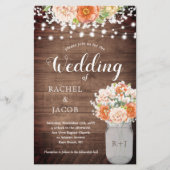 Rustikale Fall Orange Mason Jar Lights Hochzeit (Vorderseite)